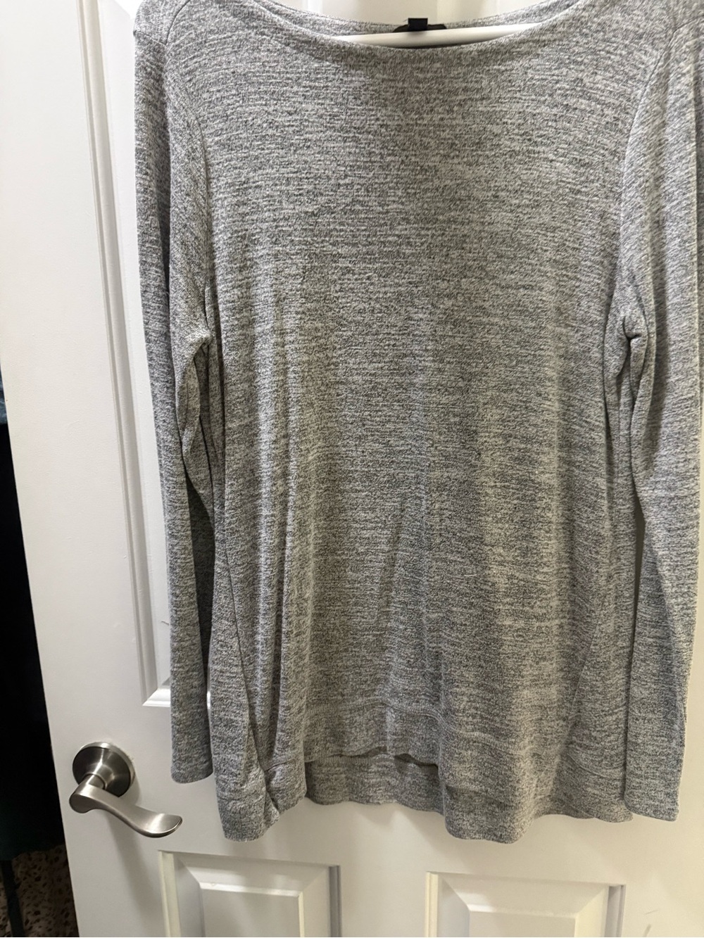 Banana Republic Light Grey Long Sleeve lightweight Top, side zipper detail, M